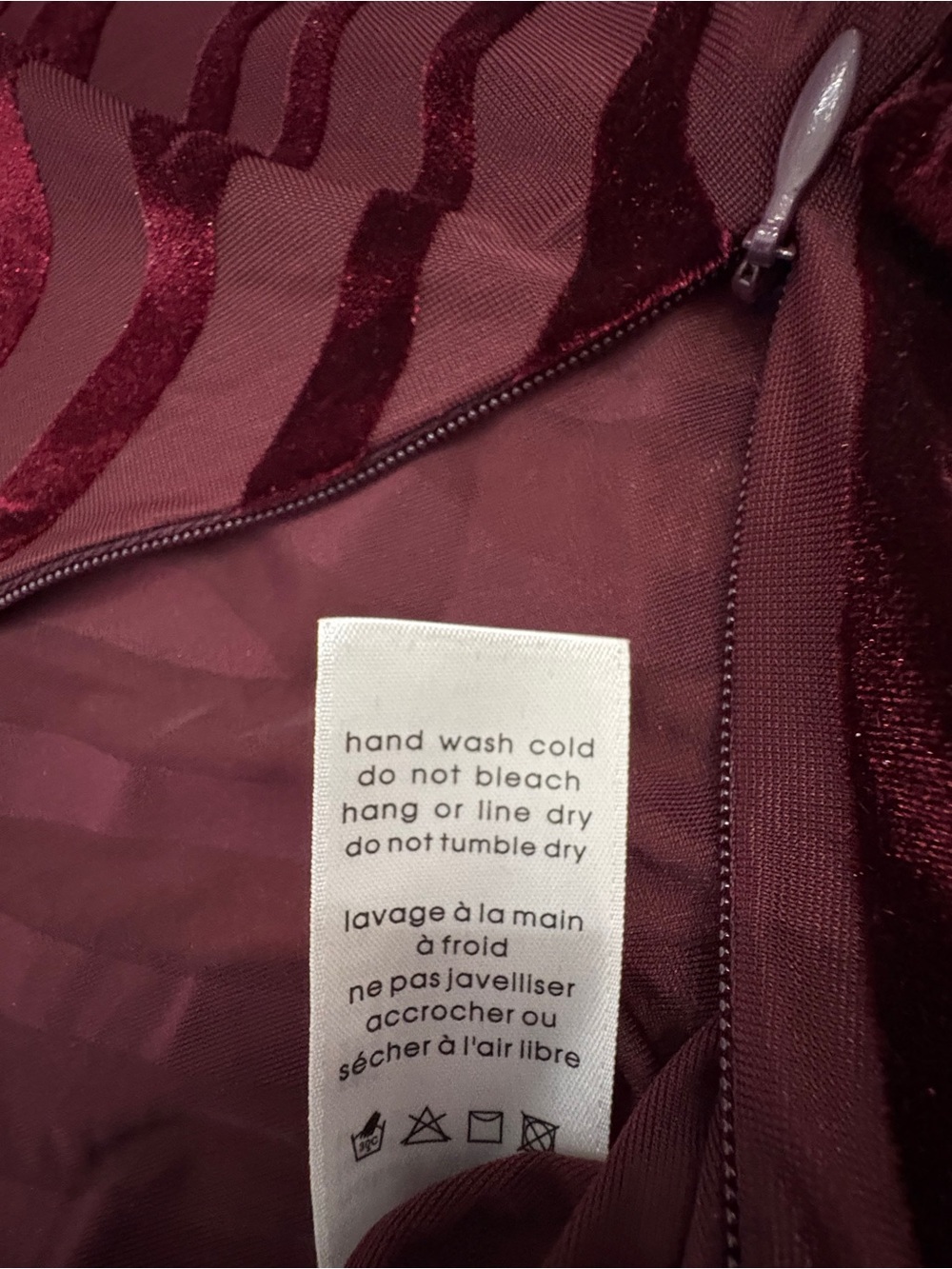 NWT Sz M Naked Wardrobe Burnout Closed Toe Jumpsuit Zebra in Dark Plum Burgundy - Picture 13 of 14